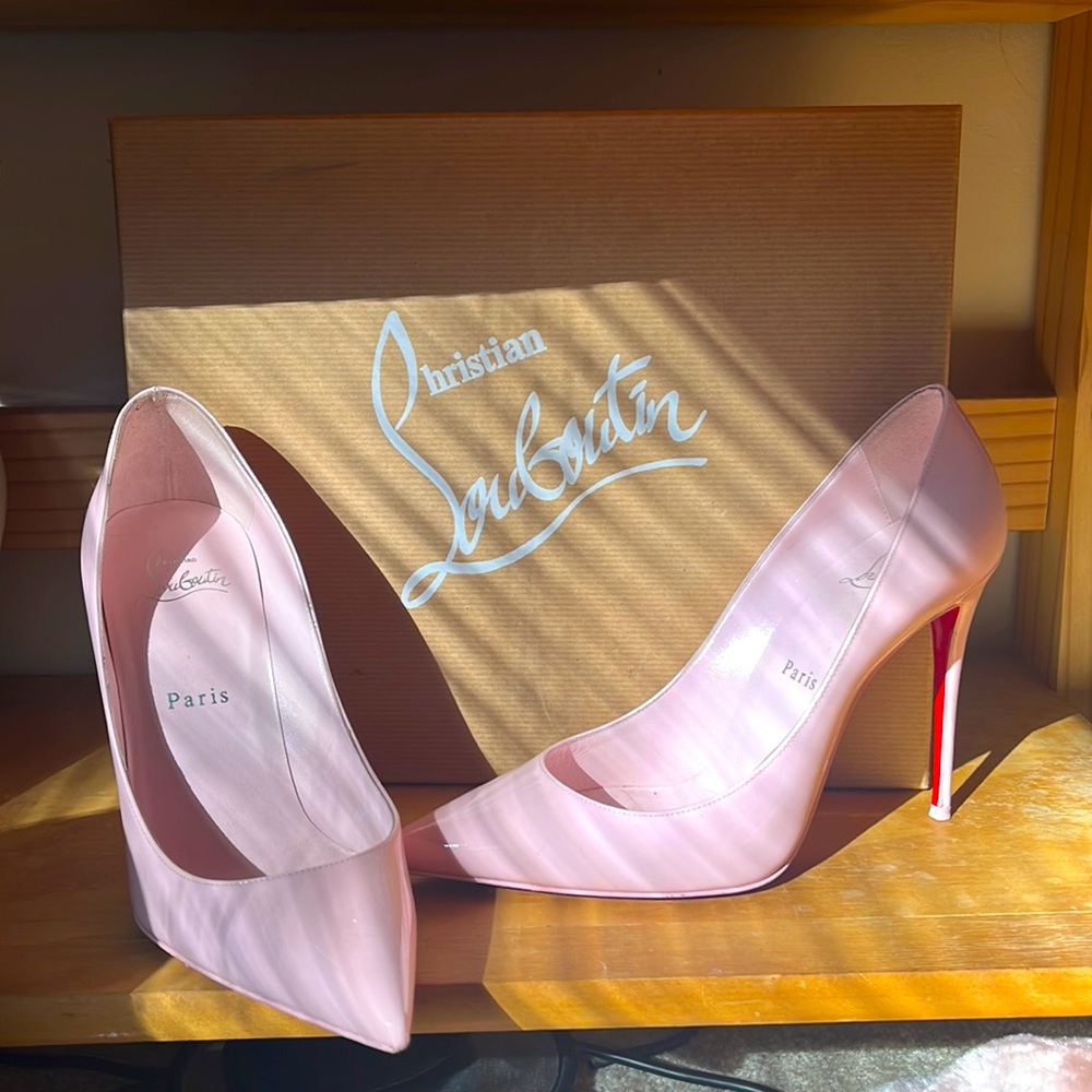 New Size 38 Christian Louboutin Kate 100 Baby Pink Pumps